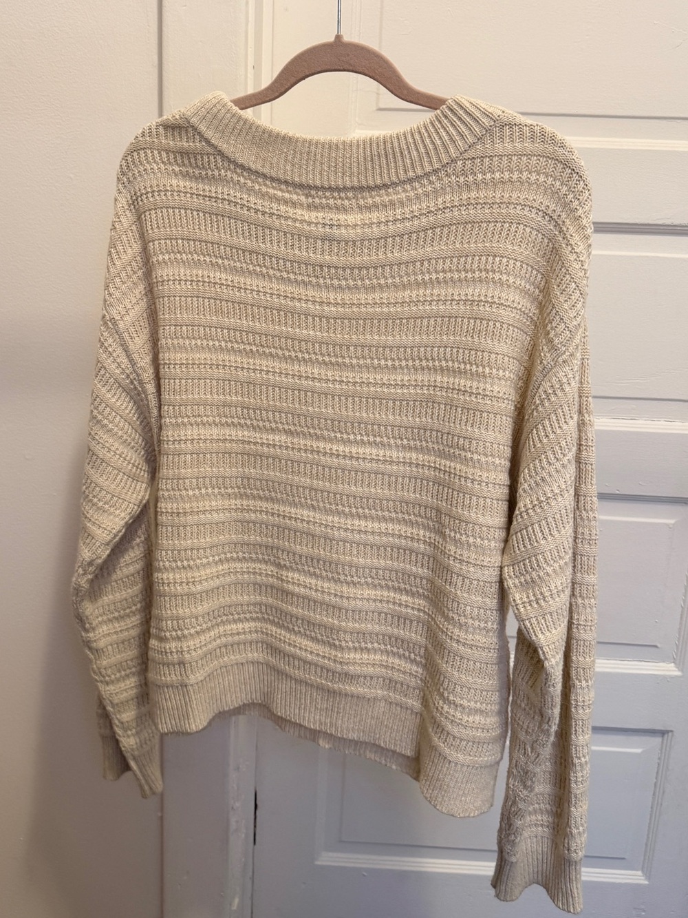 Universal Thread Cream Ribbed Crewneck Sweater - Picture 5 of 5